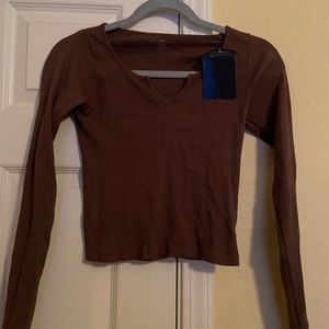 NWT Brandy Melville brown long sleeve top
